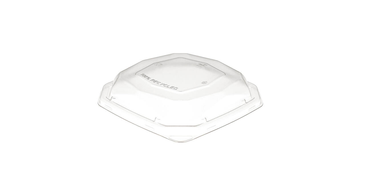 192516 - Deksel RPET BioPak tbv Bagasse Octaview 188142 - 1000 cc -  transparantl