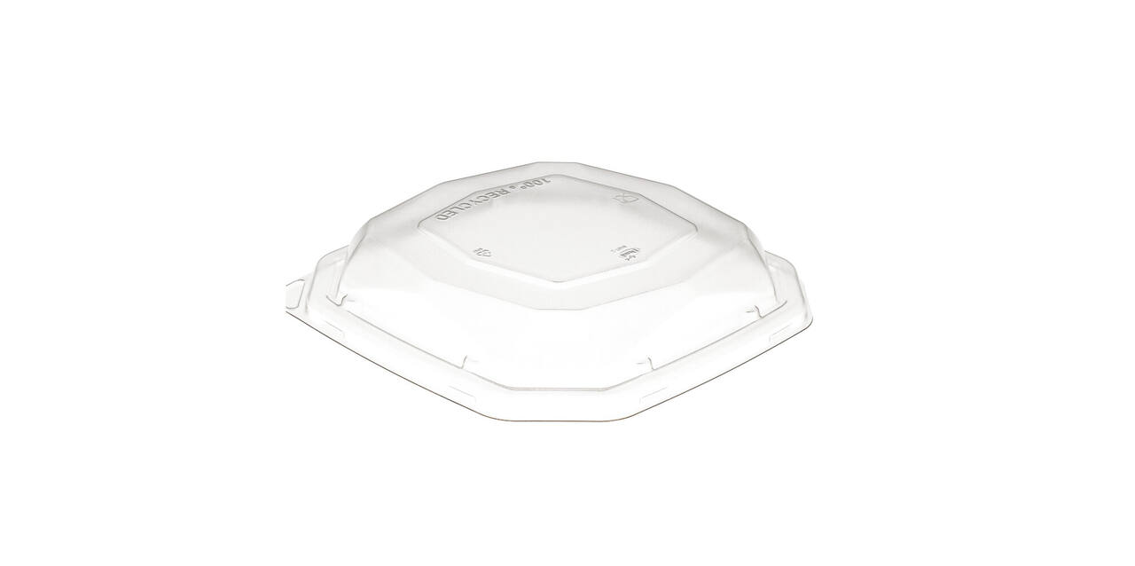 192516 - Deksel RPET BioPak tbv Bagasse Octaview 188142 - 1000 cc -  transparantl