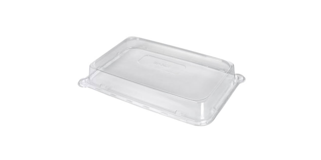 196523 - Deksel PET tbv Caterwareschaal Bagasse Essential 460  x 300 mm  transparant