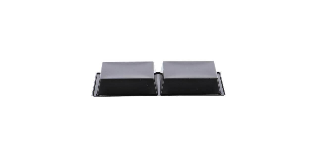 Tapas tray APET 2-vaks 25 x 12 x 3 cm 580 cc zwart - 459402
