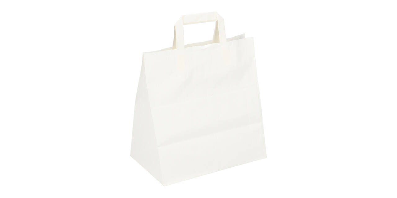 Draagtas papier 26 x 17 x 25 cm wit kraft
