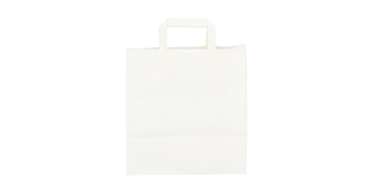 Draagtas papier 26 x 17 x 25 cm wit kraft