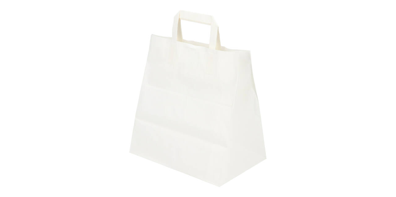Draagtas papier 26 x 17 x 25 cm wit kraft