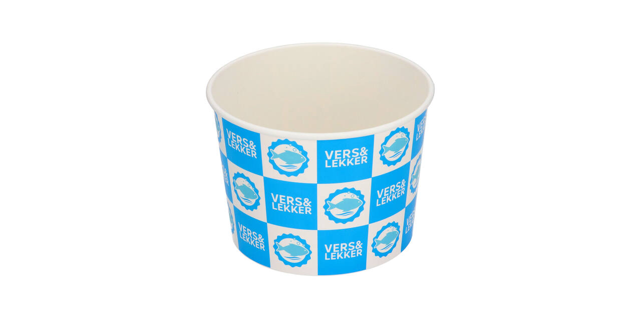 Bucket karton rond ø 16,5 cm 66oz "vers&lekker vis"