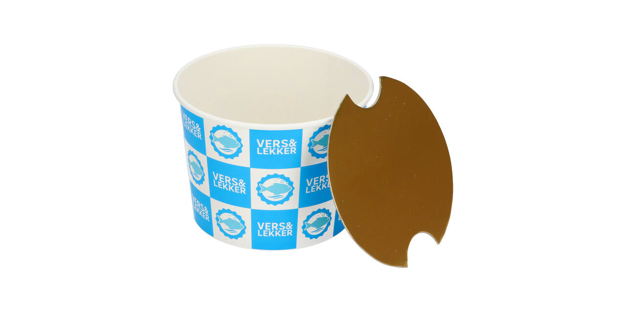 Bucket karton rond ø 16,5 cm 66oz "vers&lekker vis"