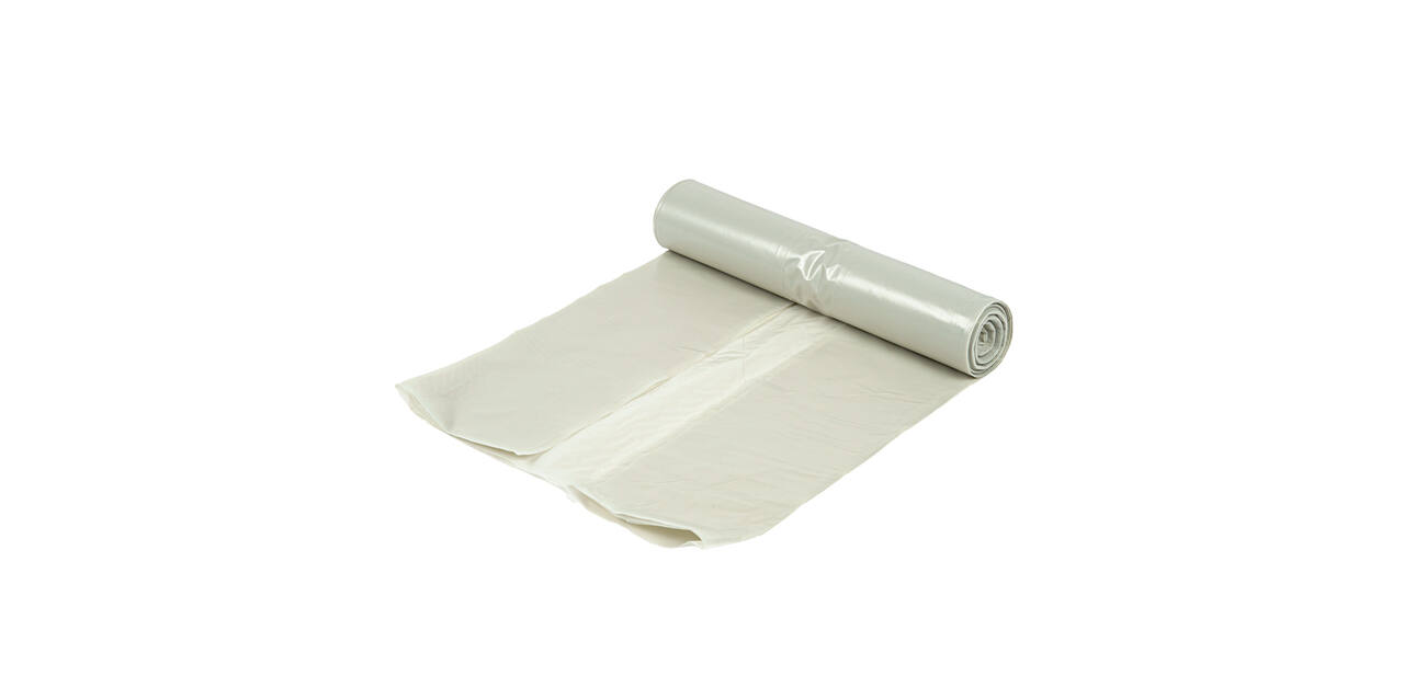 Afvalzak LDPE 70/15 x 200 cm transparant T70 op rol (á 5 st) geponst