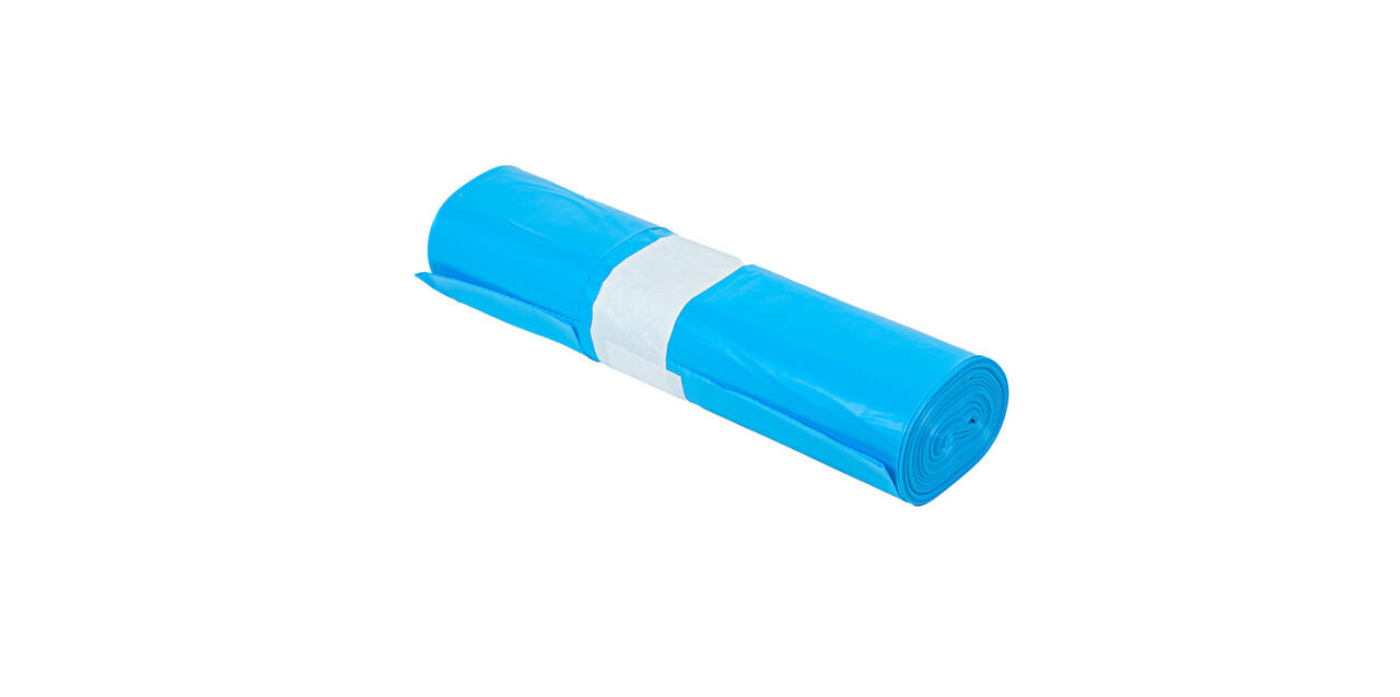 Afvalzak HDPE 66/32 x 145 cm blauw T70 op rol (á 10 st)