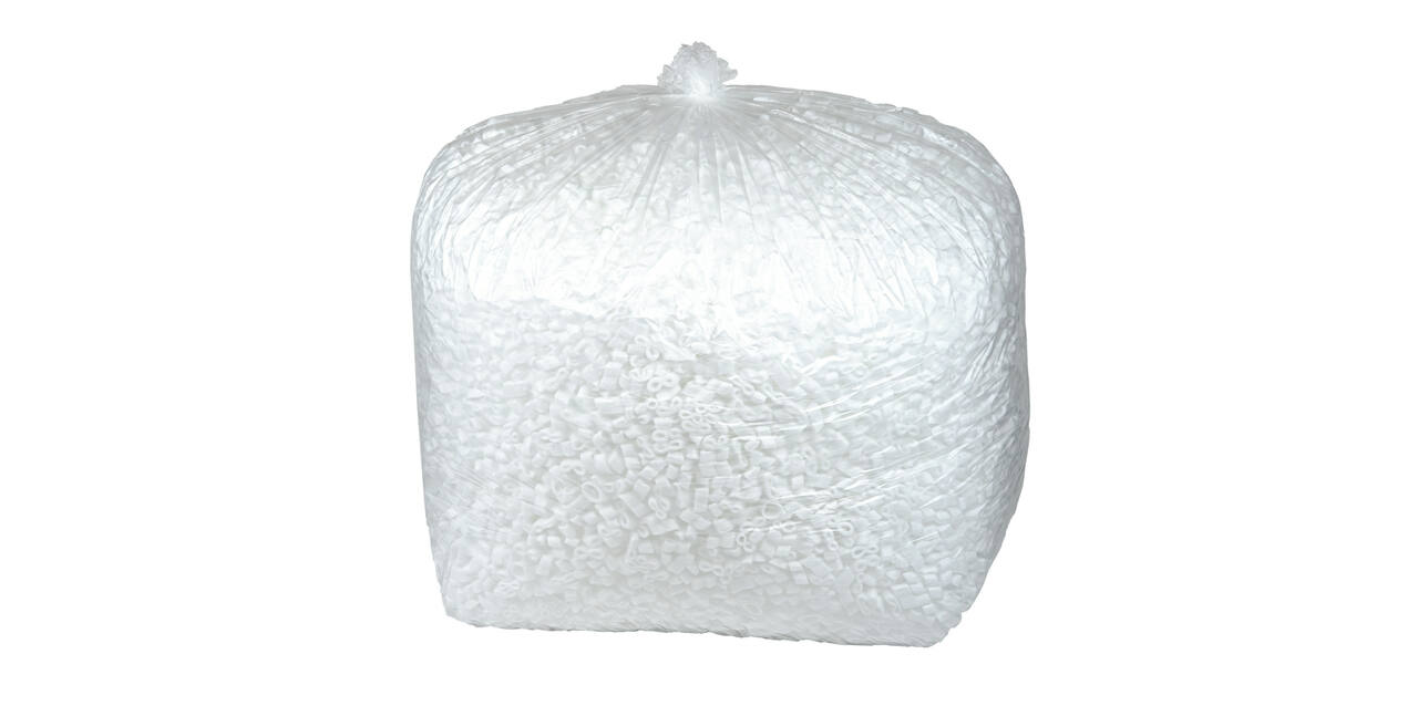 Afvalzak HDPE 75/35 x 155 cm transparant 10 my los