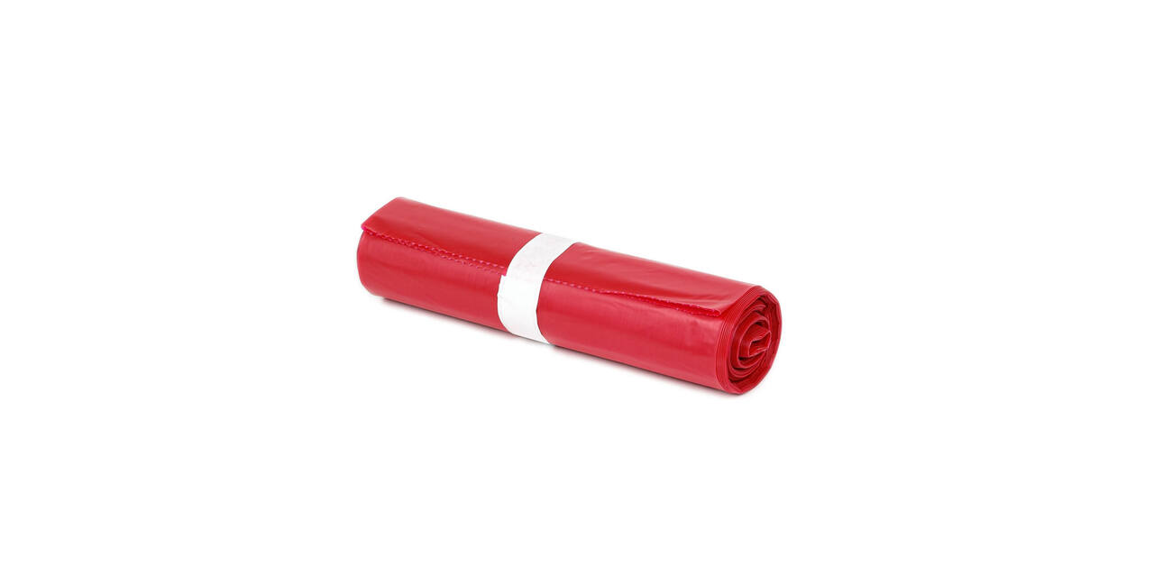 Afvalzak HDPE 60 x 110 cm rood T50 op rol (á 20 st)