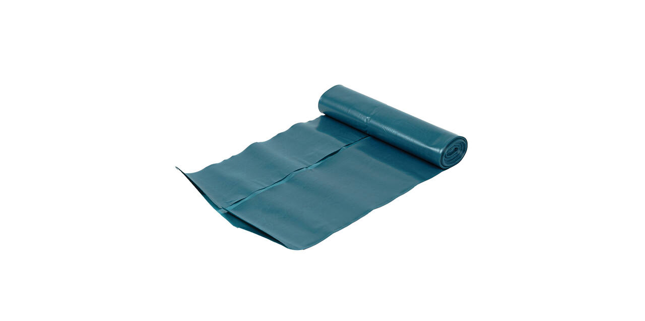 Afvalzak LDPE 65/20 x 125 cm blauw T70 op rol (á 10 st)
