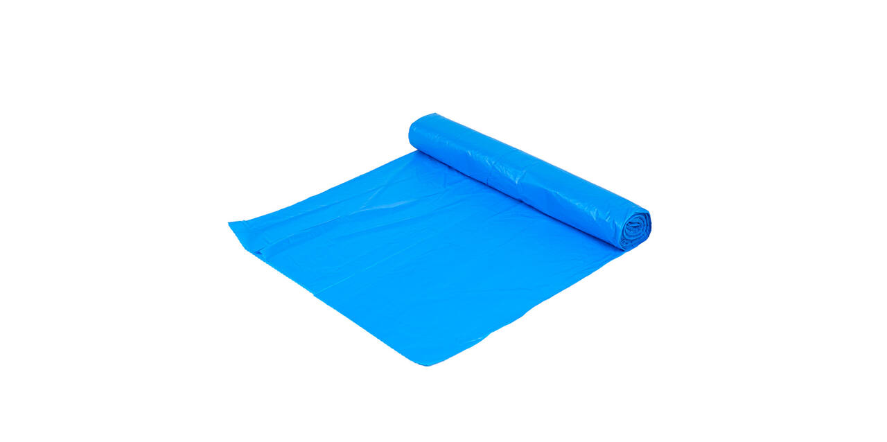 Afvalzak HDPE 80 x 110 cm blauw T25 op rol (á 20 st)