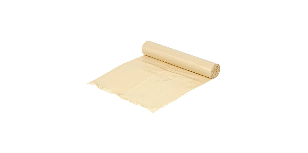 Afvalzak HDPE 58 x 100 cm beige T23 op rol (á 25 st)