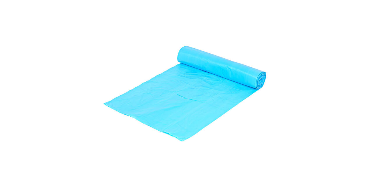 Afvalzak HDPE 58 x 100 cm blauw T23 op rol (á 25 st)