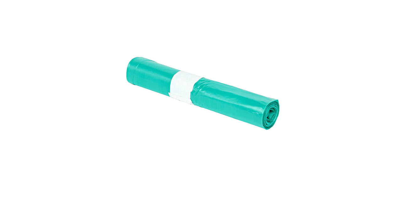 Afvalzak HDPE 58 x 100 cm groen T23 op rol (á 20 st)