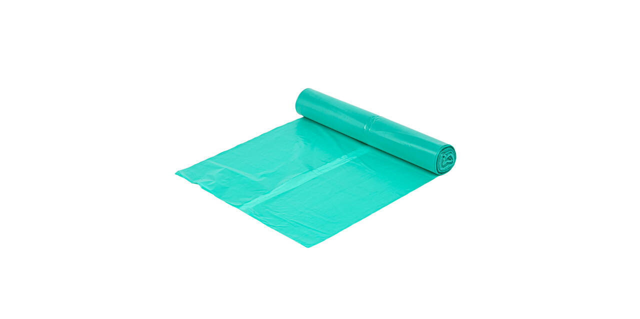 Afvalzak HDPE 58 x 100 cm groen T23 op rol (á 20 st)