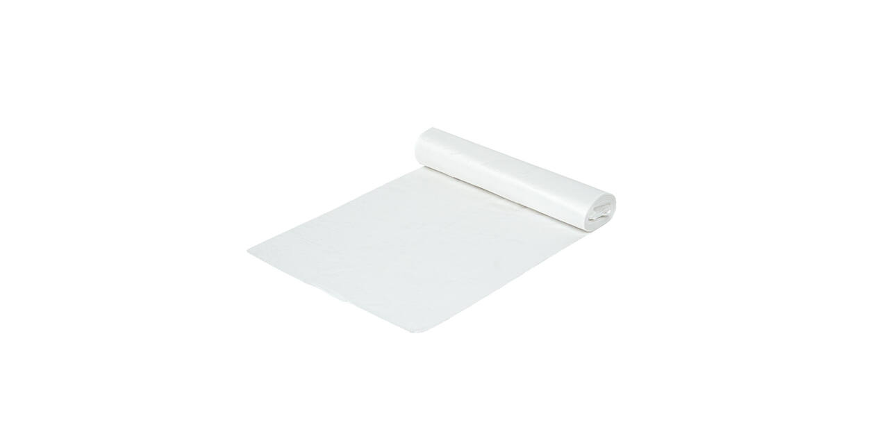 Afvalzak HDPE 58 x 100 cm transparant T23 op rol (á 25 st)