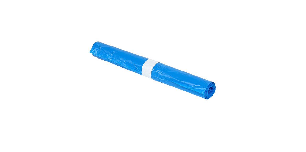 Afvalzak HDPE 70 x 110 cm blauw T25 op rol (á 20 st)