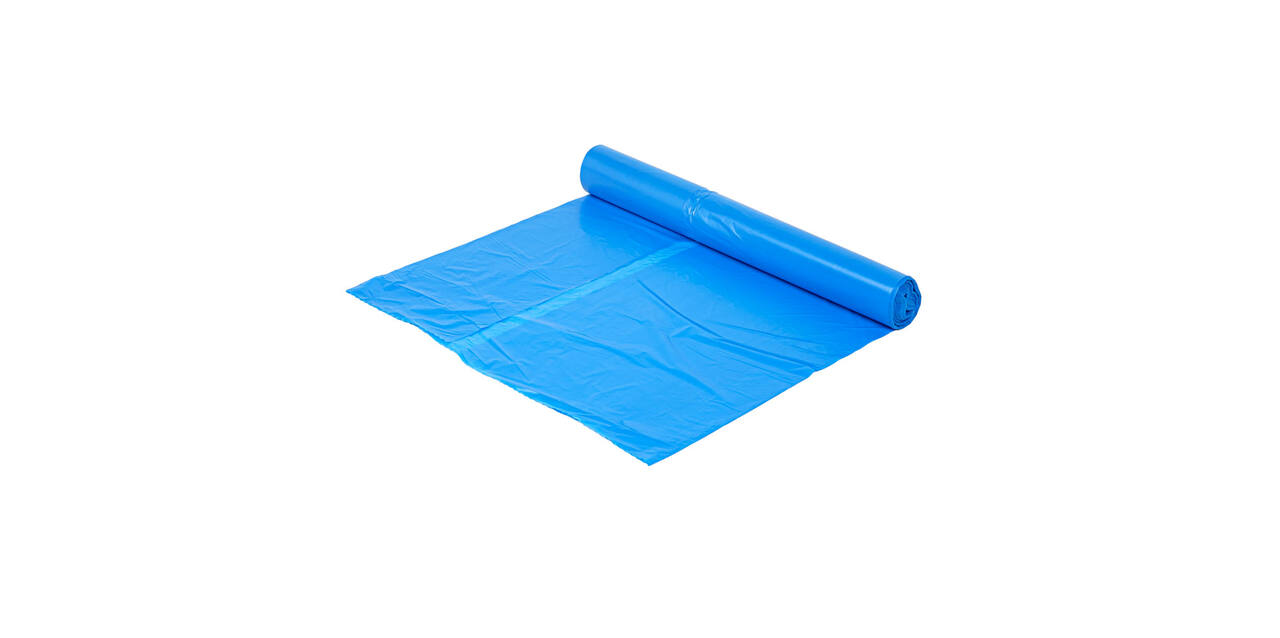 Afvalzak HDPE 70 x 110 cm blauw T25 op rol (á 20 st)