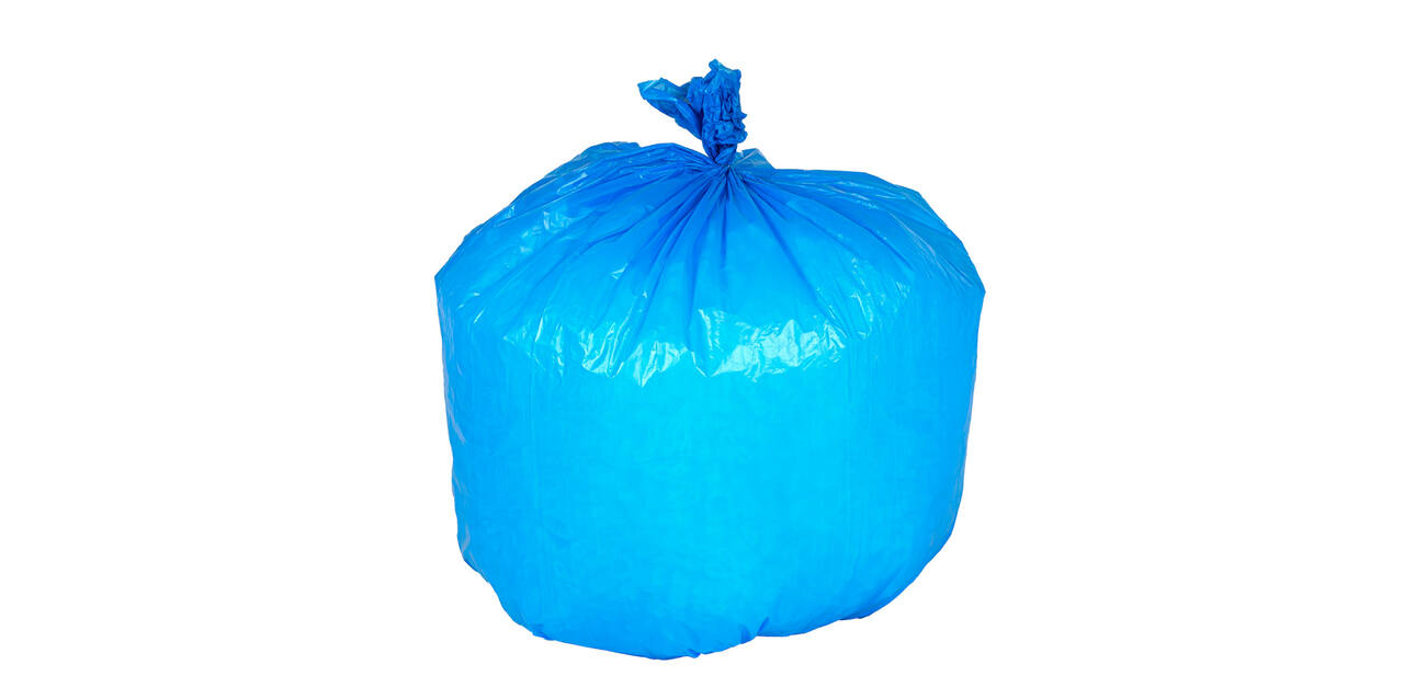 Afvalzak HDPE 90 x 110 cm blauw T40 op rol (á 25 st)