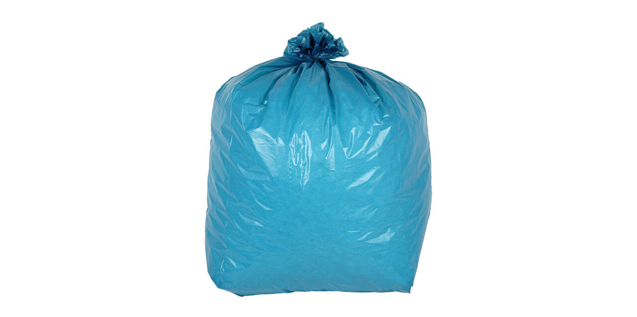 Afvalzak LDPE 90 x 110 cm blauw T70 op rol (á 10 st)