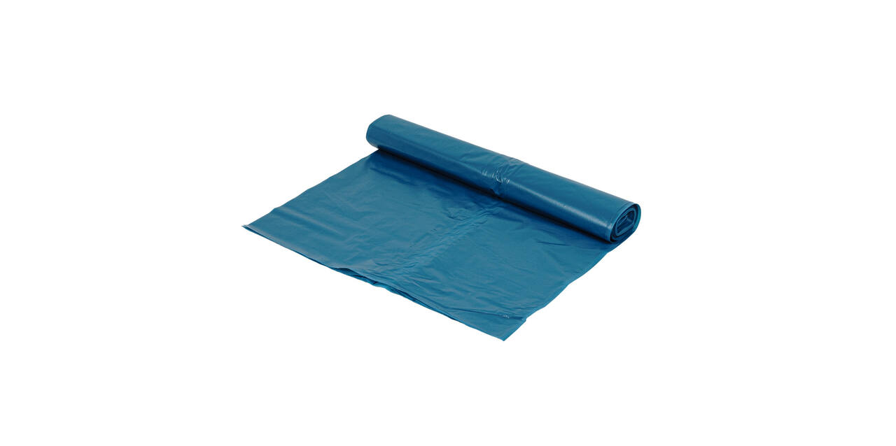 Afvalzak LDPE 90 x 110 cm blauw T70 op rol (á 10 st)