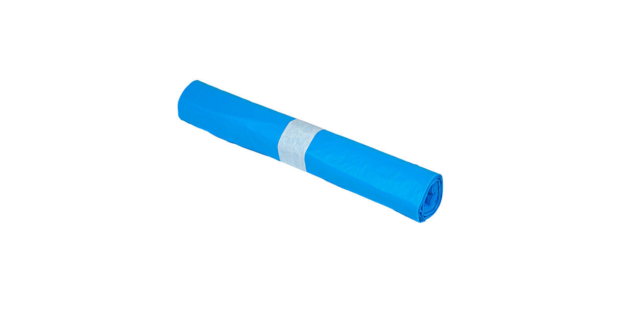 Afvalzak HDPE 90 x 120 cm blauw T70 op rol (á 20 st)