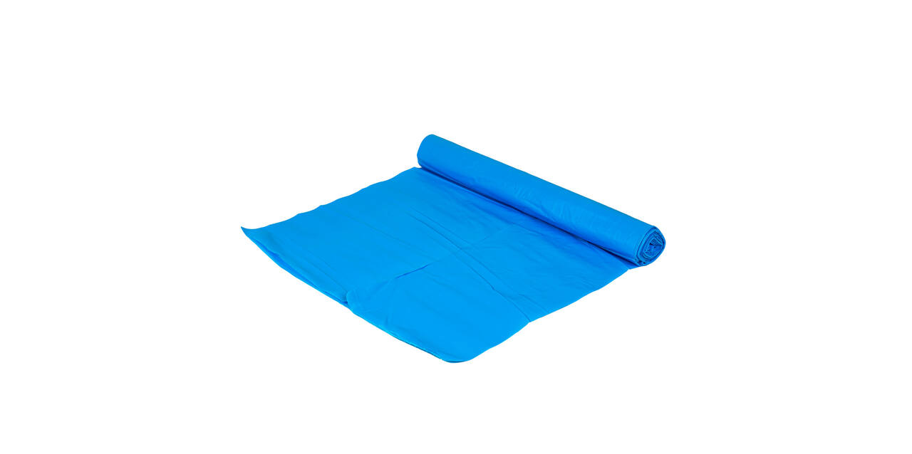 Afvalzak HDPE 90 x 120 cm blauw T70 op rol (á 20 st)