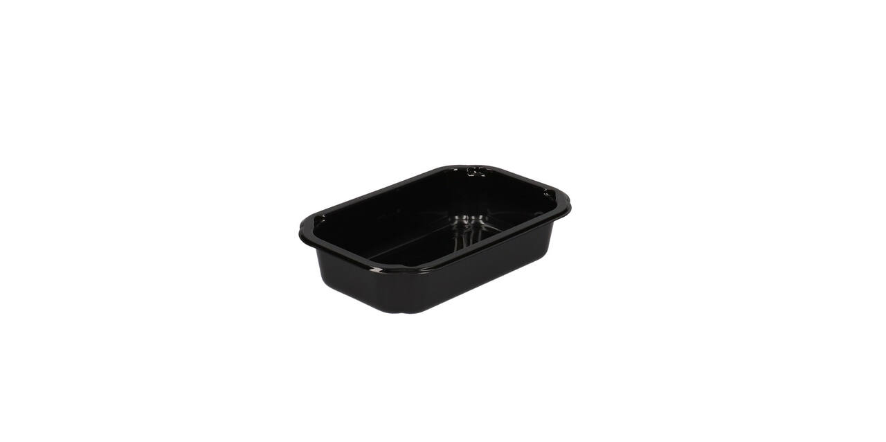157356 - Bak CPET 160 x 103 x 35 mm zwart 370 ml rechthoekig