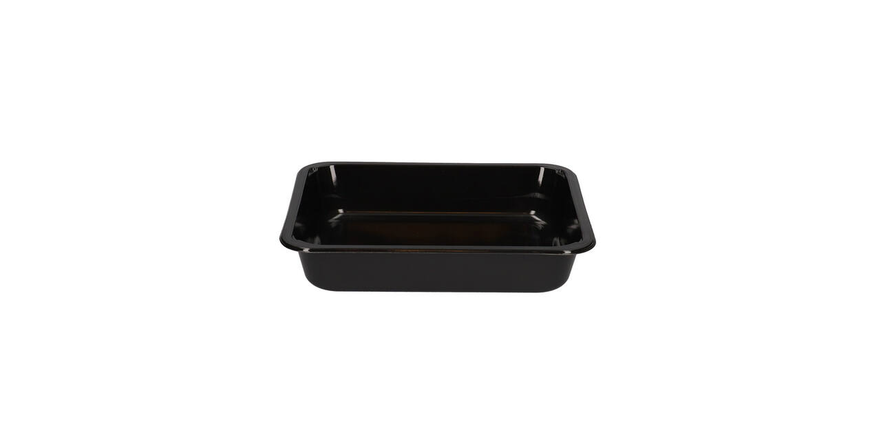 122018 - Menubak CPET 225 x 175 x 43 mm zwart 1200 ml rechthoekig 1-vaks