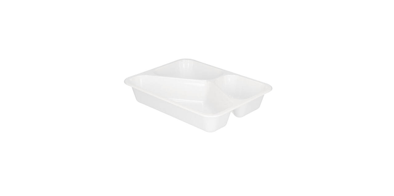 132346 - Menubak CPET 225 x 175 x 43 mm wit 525/275/205 ml rechthoekig 3-vaks