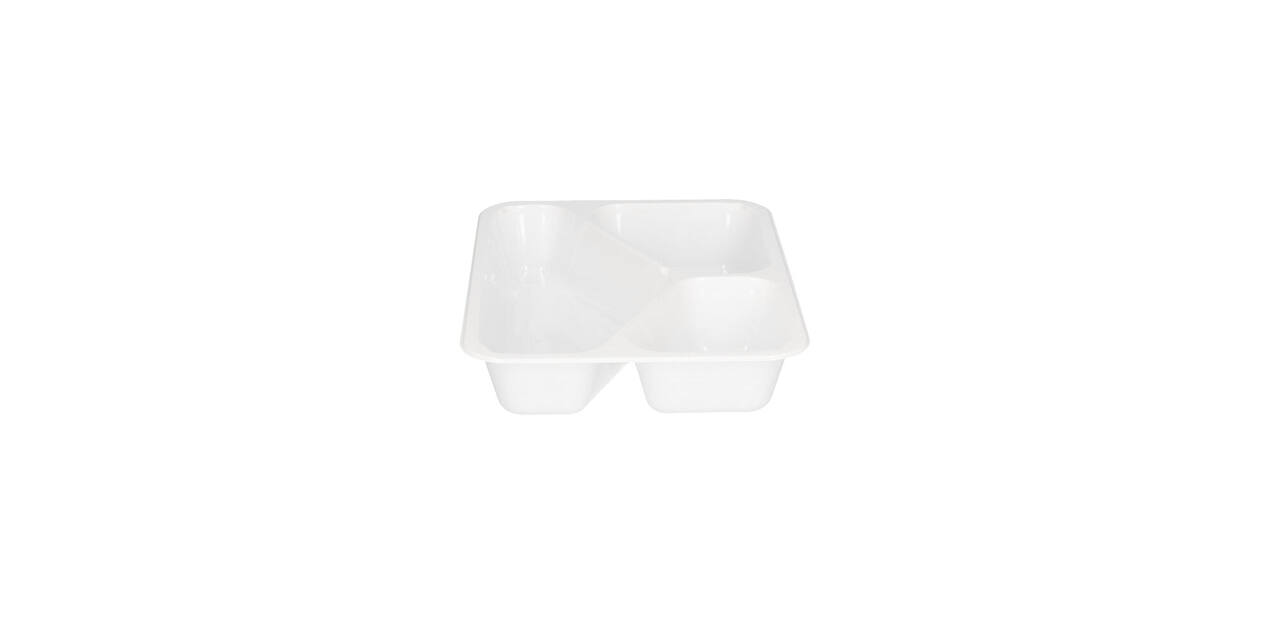 132346 - Menubak CPET 225 x 175 x 43 mm wit 525/275/205 ml rechthoekig 3-vaks