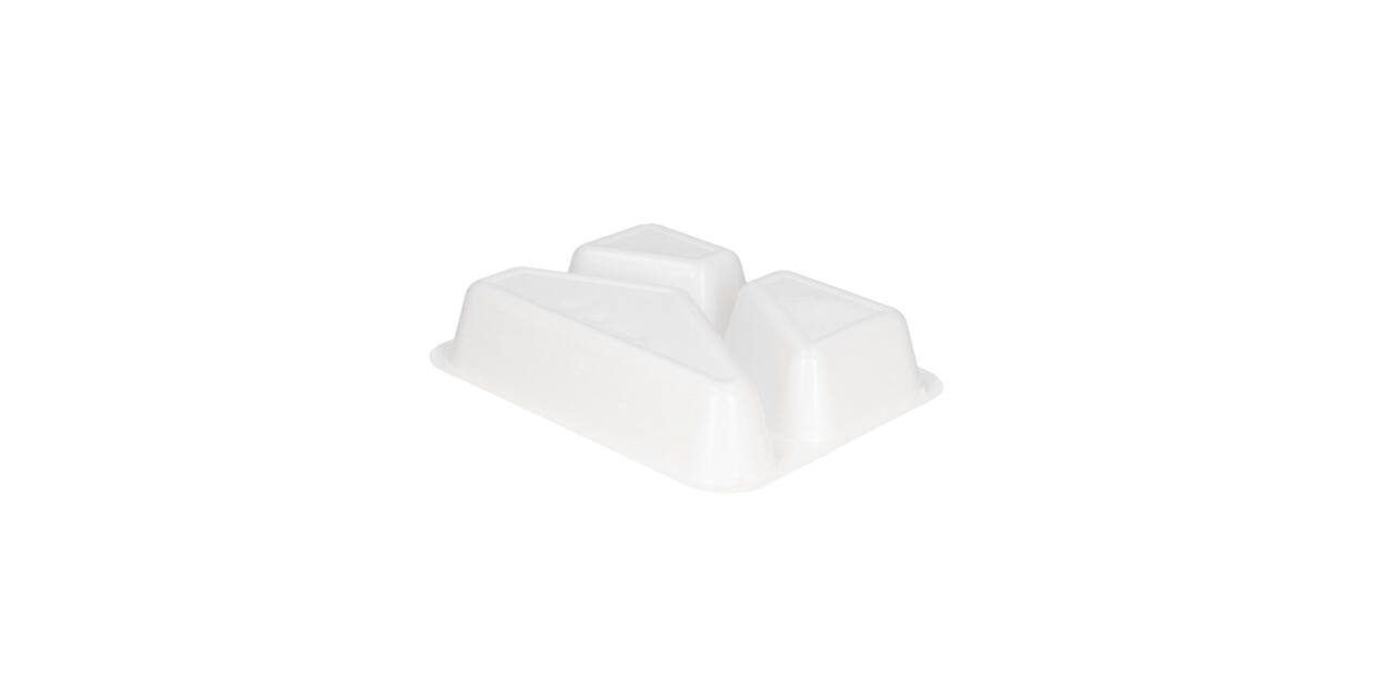 132346 - Menubak CPET 225 x 175 x 43 mm wit 525/275/205 ml rechthoekig 3-vaks
