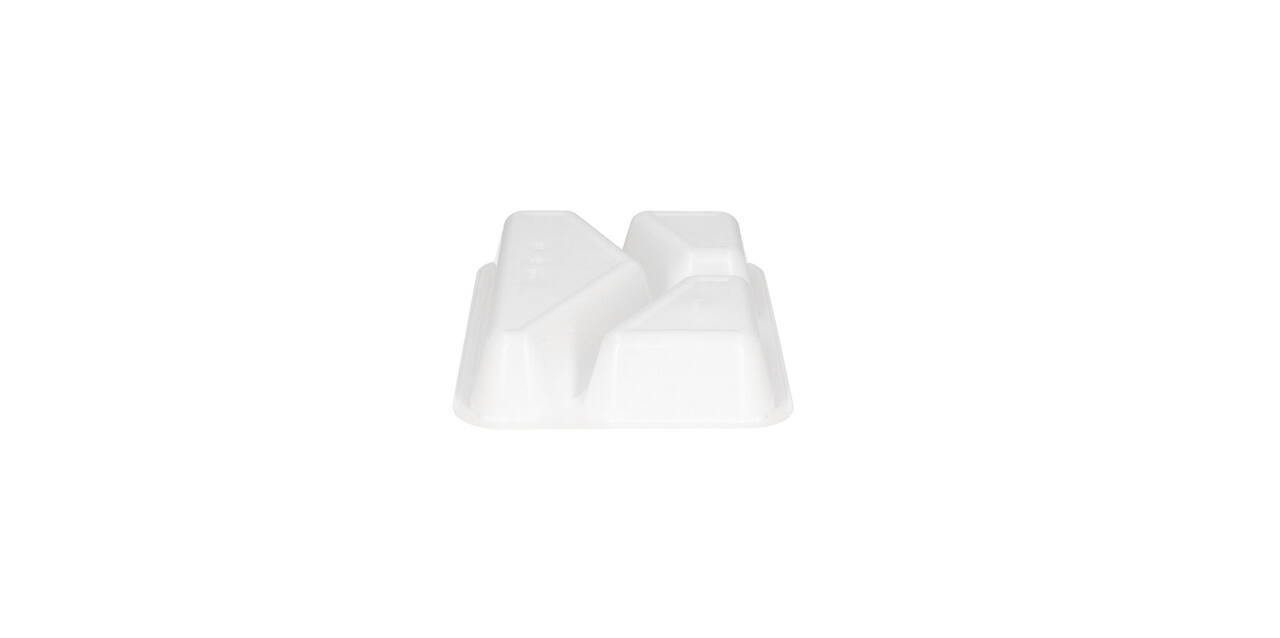 132346 - Menubak CPET 225 x 175 x 43 mm wit 525/275/205 ml rechthoekig 3-vaks