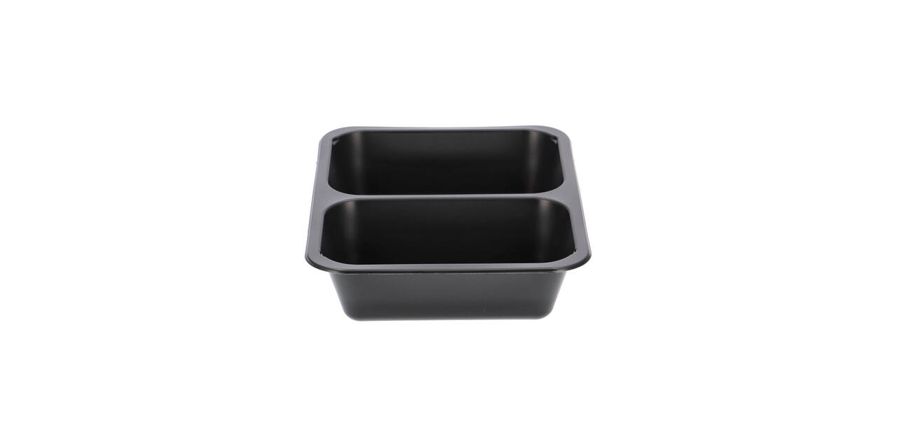 160064 - Menubak PP Caterline 2-vaks 227 x 178 x 50 mm - zwart 645/540 cc