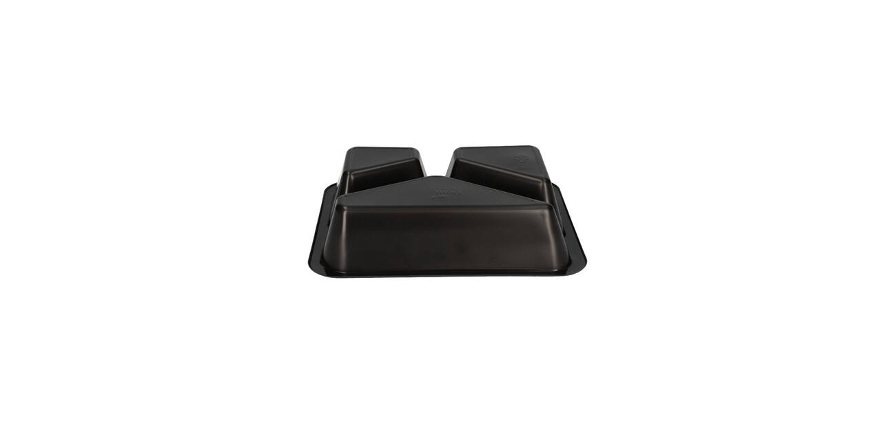 160065 - Menubak PP Caterline 3-vaks 227 x 178 x 50 mm - zwart - 530/325/235 cc