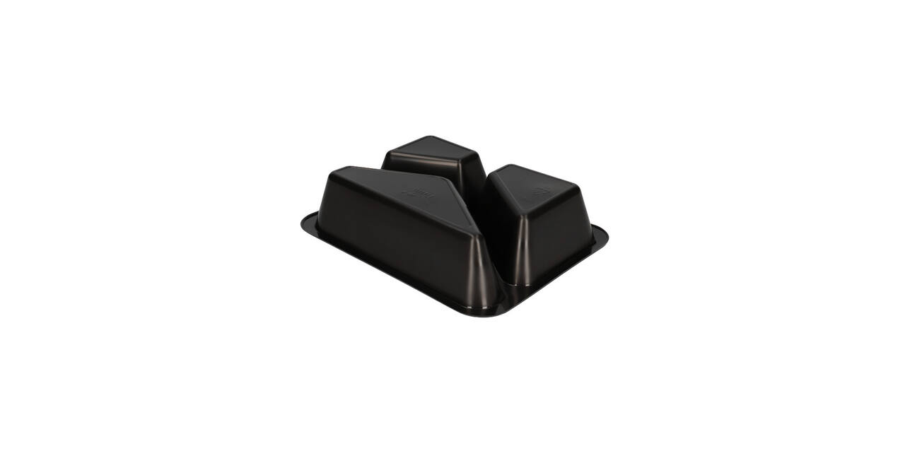 160065 - Menubak PP Caterline 3-vaks 227 x 178 x 50 mm - zwart - 530/325/235 cc