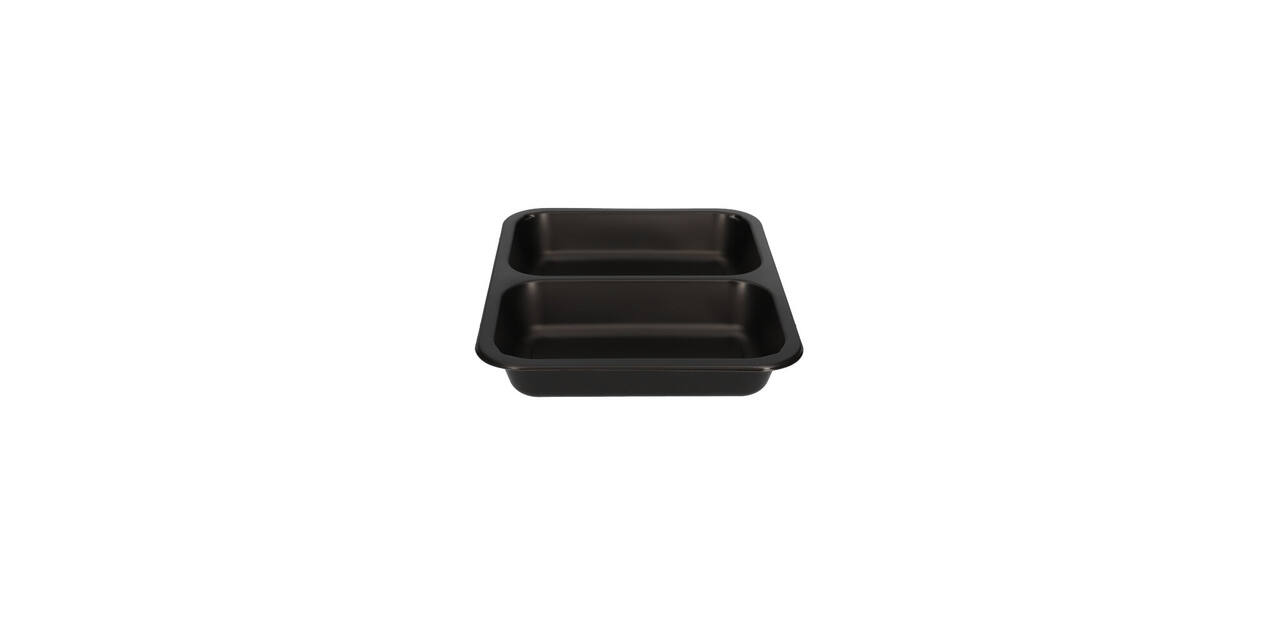 162147 - Menubak PP Caterline 2-vaks 227 x 178 x 32 mm - zwart 440/370 cc