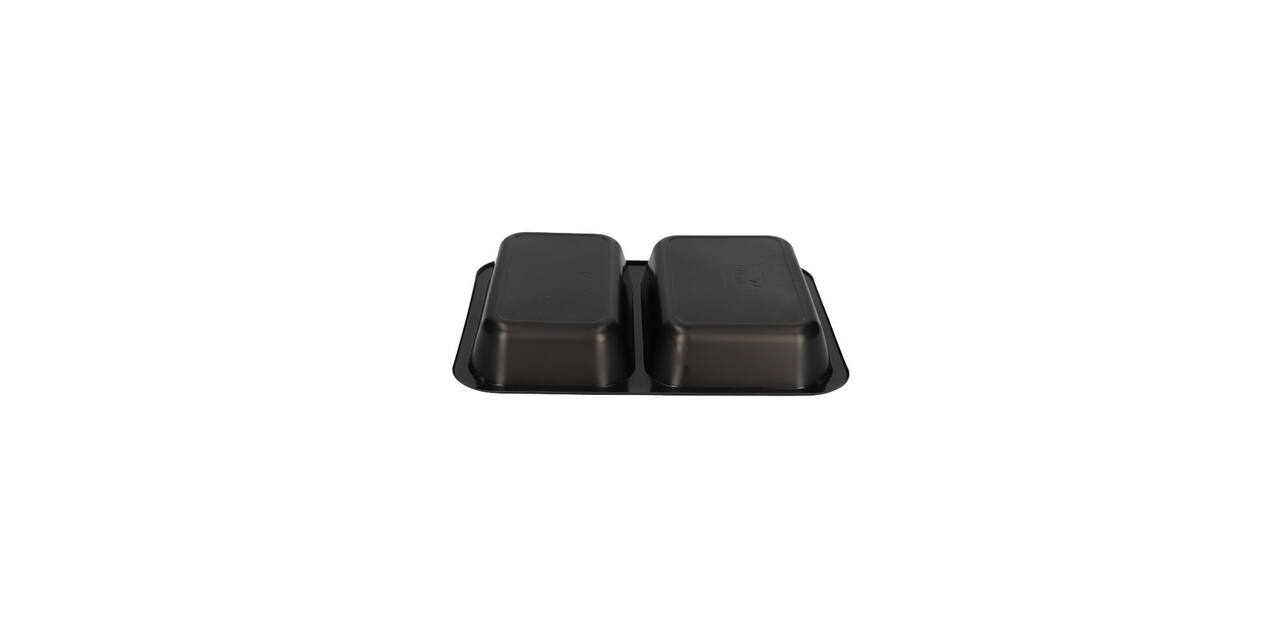 162147 - Menubak PP Caterline 2-vaks 227 x 178 x 32 mm - zwart 440/370 cc