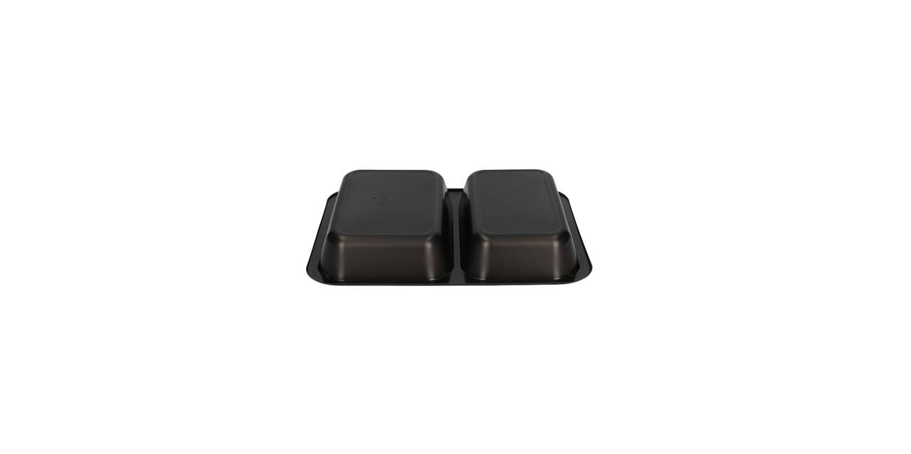 162147 - Menubak PP Caterline 2-vaks 227 x 178 x 32 mm - zwart 440/370 cc