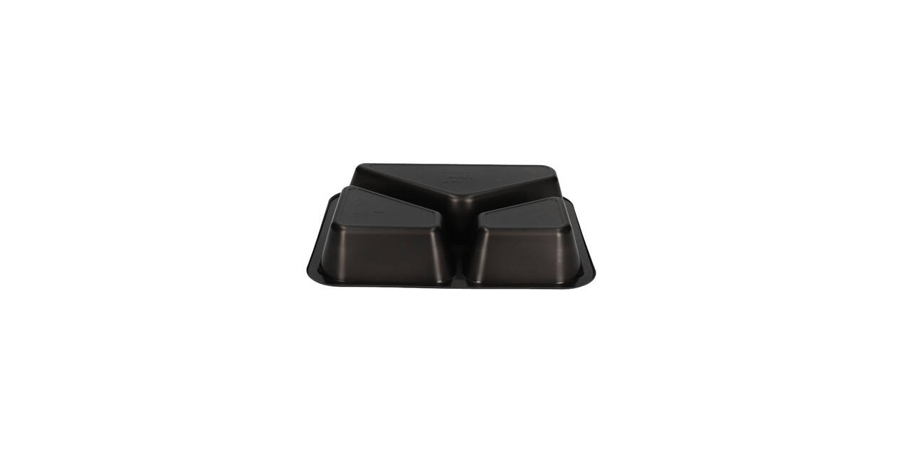162152 - Menubak PP Caterline 3-vaks 227 x 178 x 40 mm - zwart 445/280/205 cc