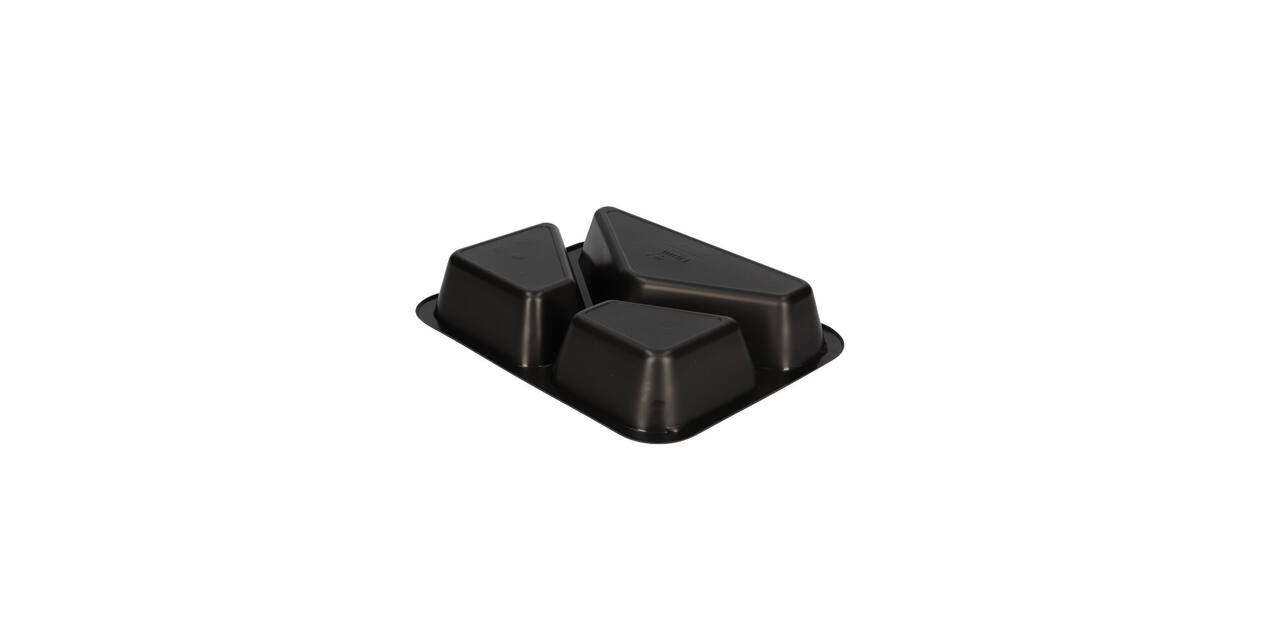 162152 - Menubak PP Caterline 3-vaks 227 x 178 x 40 mm - zwart 445/280/205 cc