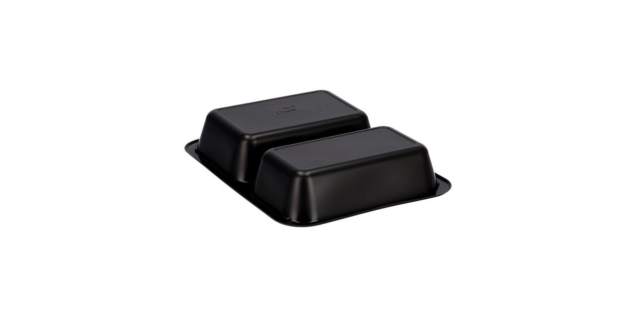 162151 - Menubak PP Caterline 2-vaks 227 x 178 x 40 mm  zwart 550/480 cc
