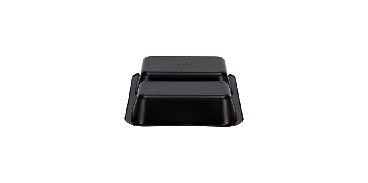 162151 - Menubak PP Caterline 2-vaks 227 x 178 x 40 mm  zwart 550/480 cc