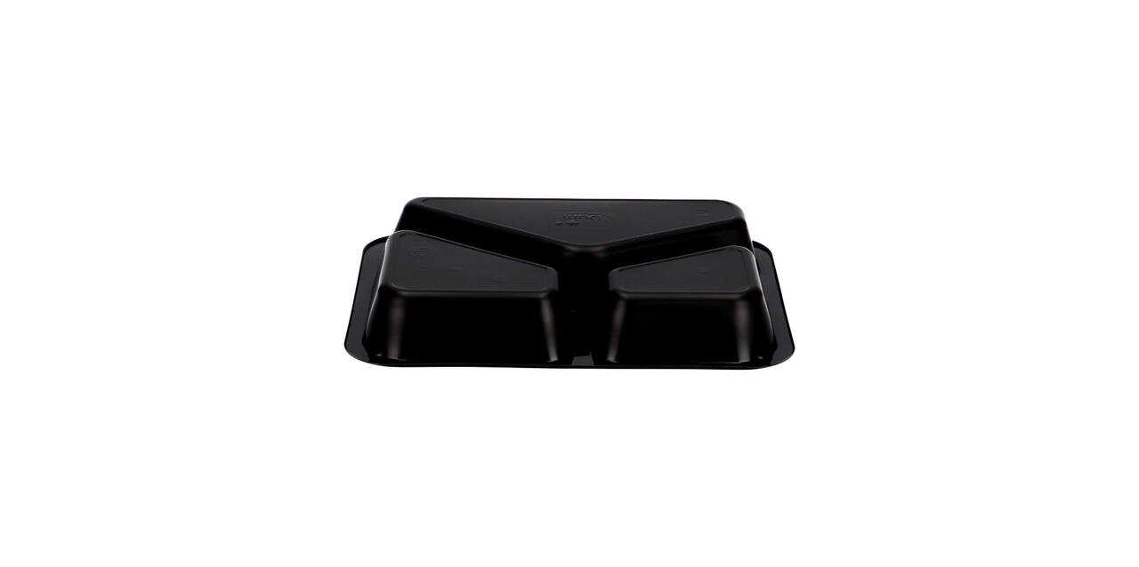 162303 - Menubak PP Caterline 3-vaks 227 x 178 x 32 mm - zwart 350/225/170 cc