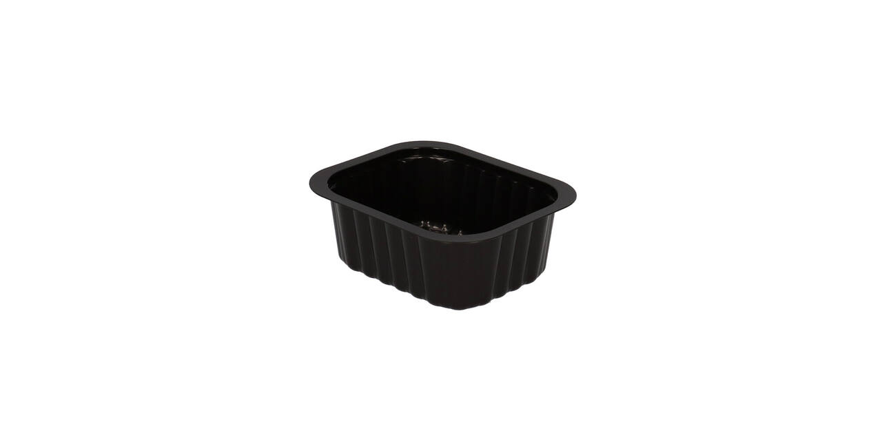 758002 - Menubak PP Side Dish 1-vaks 138 x 114 x 53 mm - zwart 470 cc