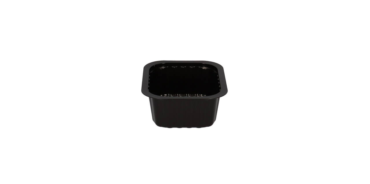 758002 - Menubak PP Side Dish 1-vaks 138 x 114 x 53 mm - zwart 470 cc
