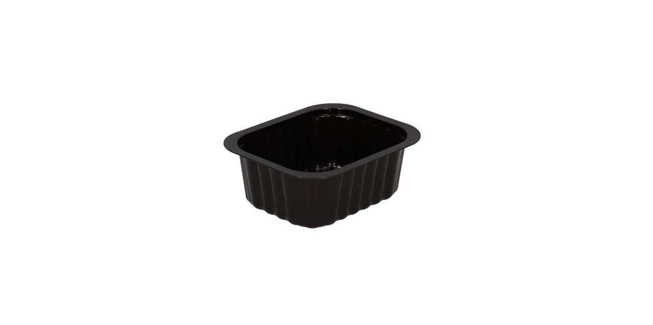 758002 - Menubak PP Side Dish 1-vaks 138 x 114 x 53 mm - zwart 470 cc