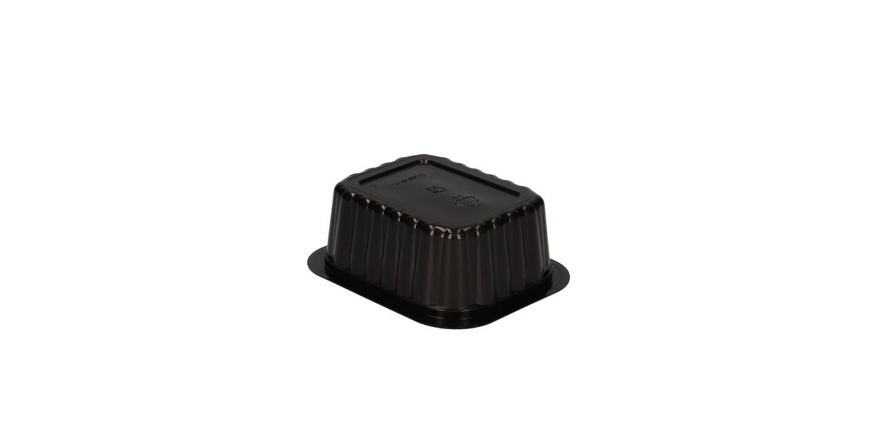 758002 - Menubak PP Side Dish 1-vaks 138 x 114 x 53 mm - zwart 470 cc