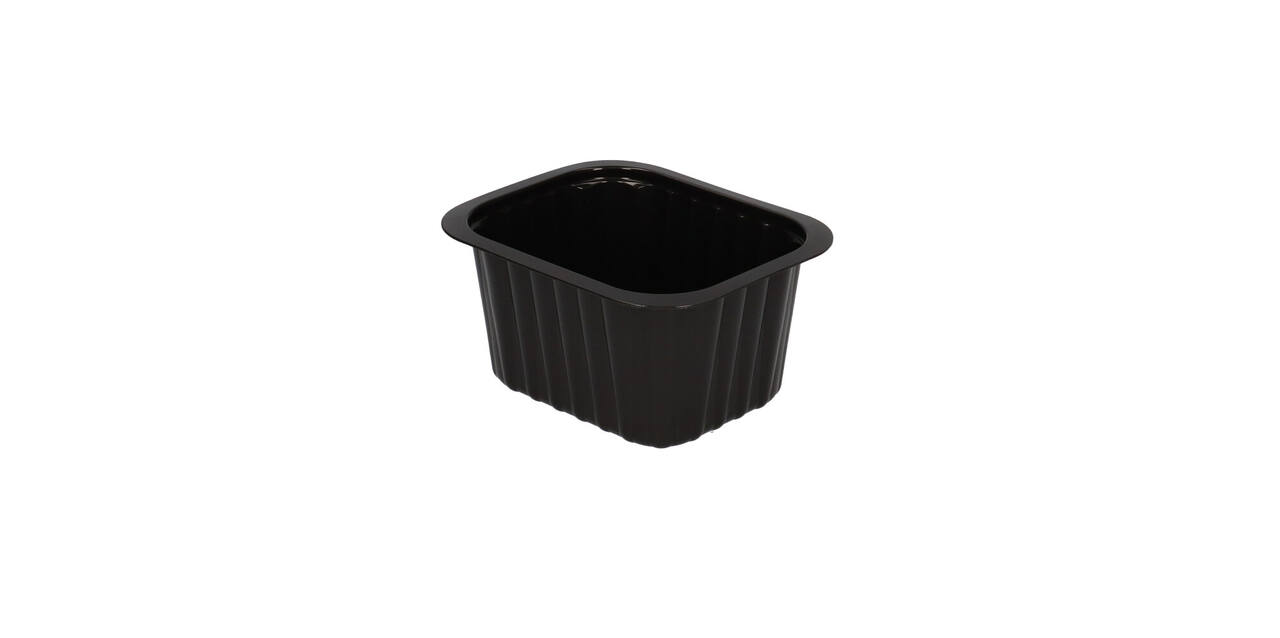 758602 - Menubak PP Side Dish 1-vaks 138 x 114 x 70mm - zwart 630 cc