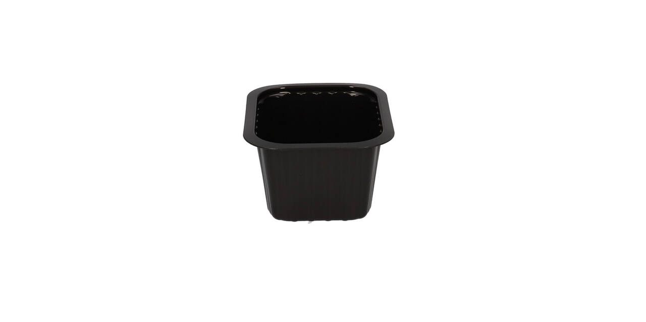 758602 - Menubak PP Side Dish 1-vaks 138 x 114 x 70mm - zwart 630 cc